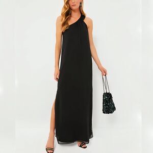 Nwt Pomander Place - S -  Black Soleil One Shoulder Gown Tuckernuck